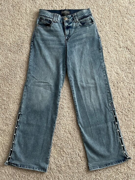 Democracy Denim - Democracy High Waist Faux Pearl Wide Leg Jeans AB Technology Size 8